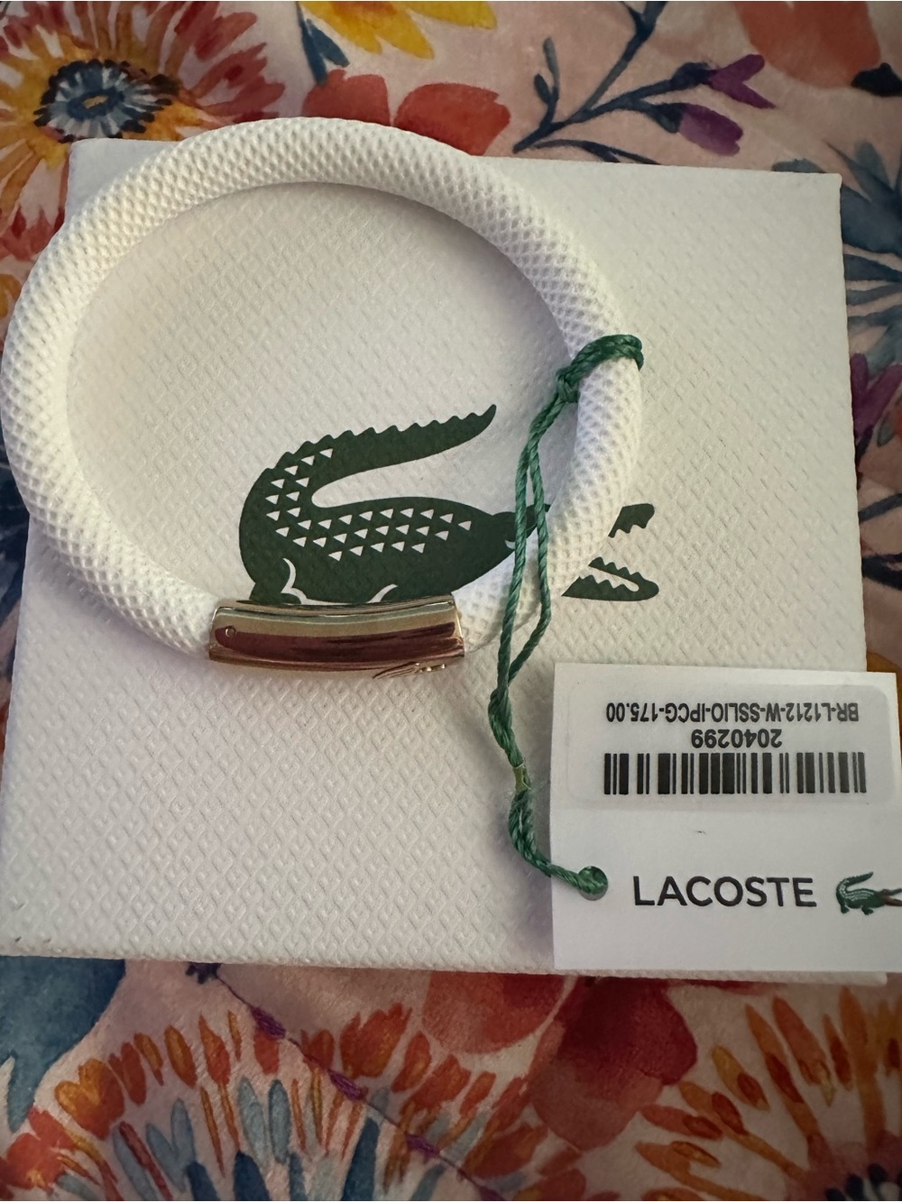 Lacoste White Mesh Bracelet with Gold-Tone Accent - Picture 2 of 5